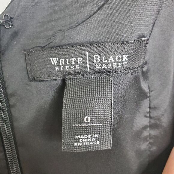 WHBM Dress Womens 0 Babydoll Gathered Side Flap HOCO Event Short Satin Black - Picture 6 of 10